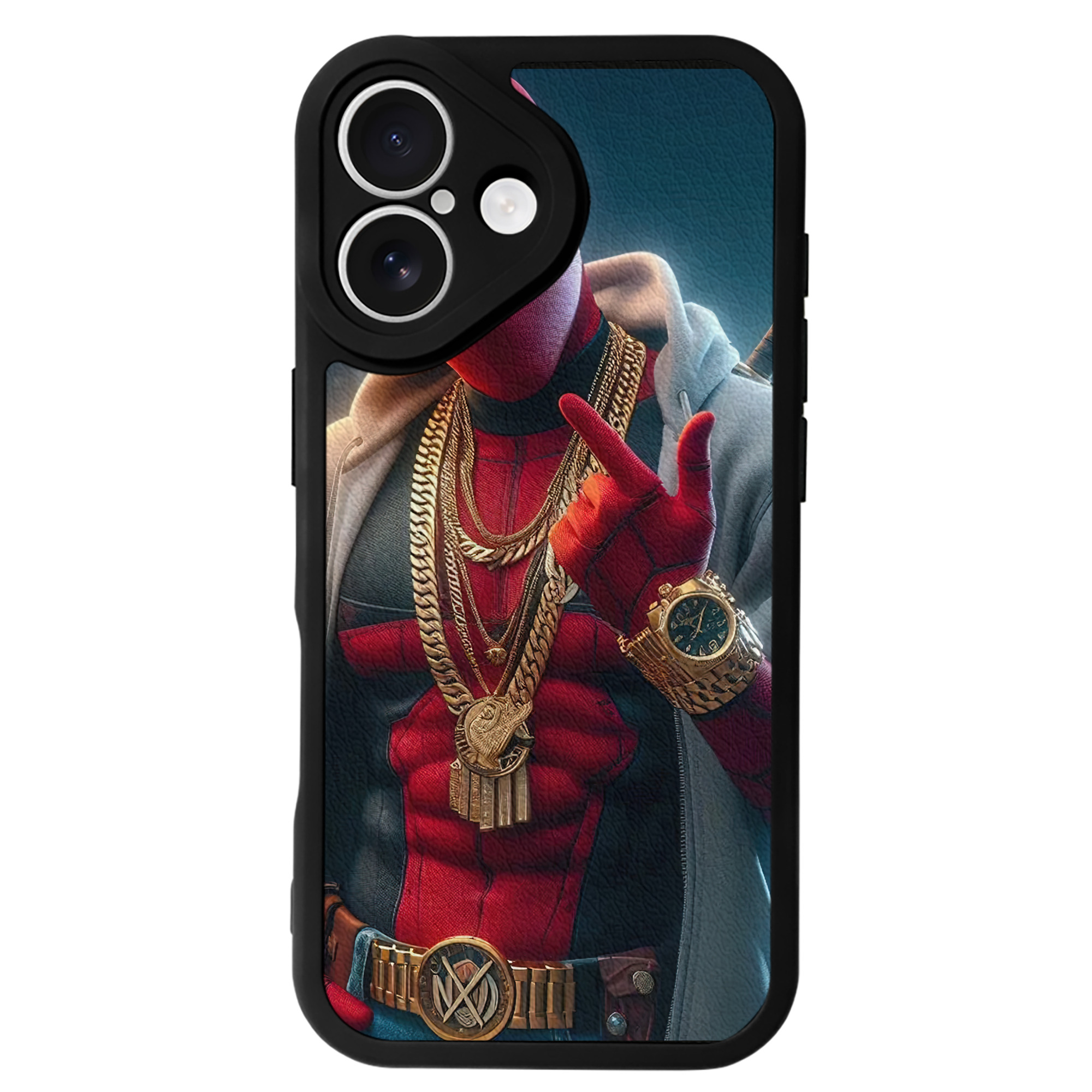 （画像用） Deadpool デッドプール 【iPhone 16シリーズ対応】シリコンスマホケース（レザー調） 材質：シリコン